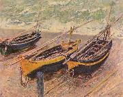 Claude Monet Three Fishing Boats France oil painting artist